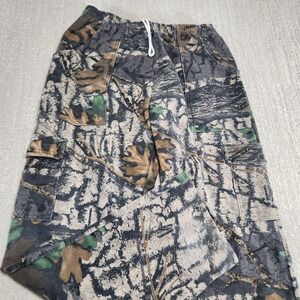 Vintage Jerzees Camo Sweatpants Men Large USA Cargo Trebark Bigwoods Relaxed